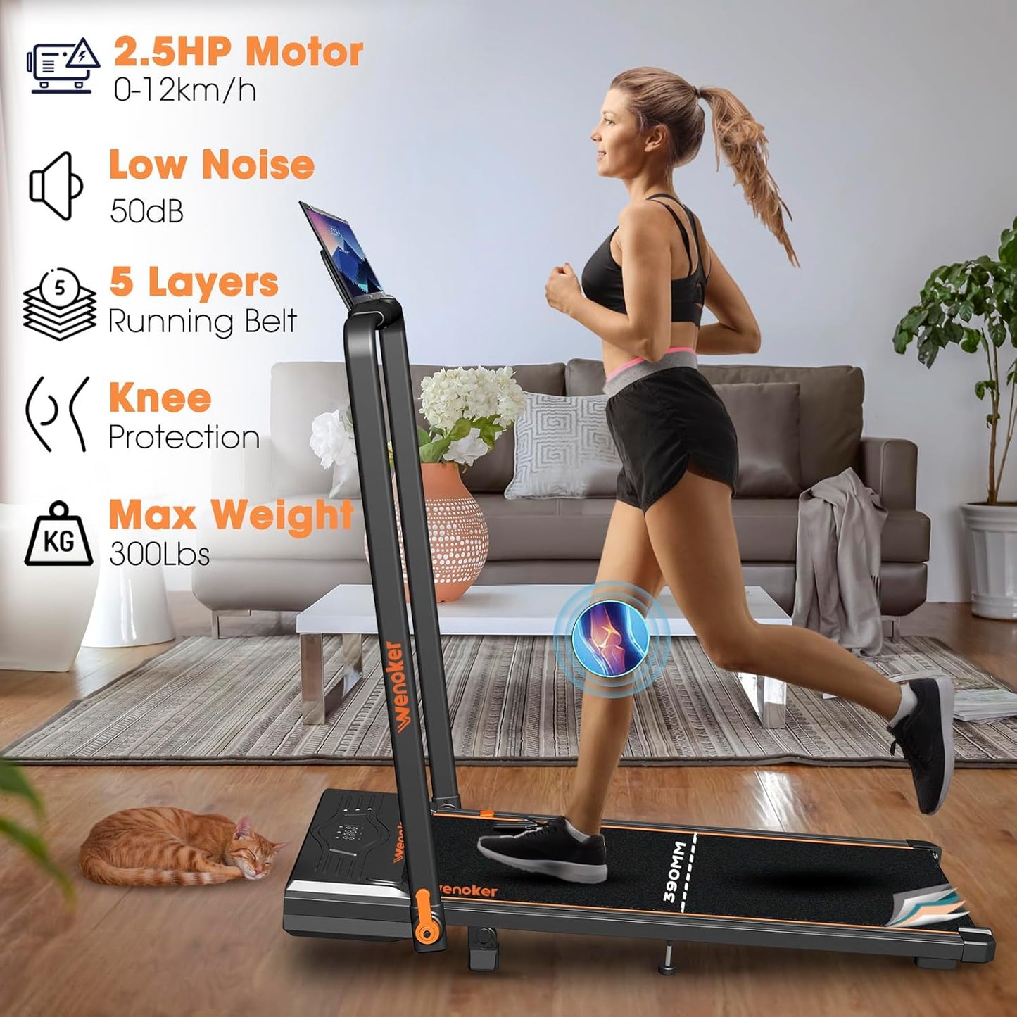 Folding Treadmill With 10% Incline